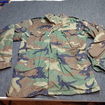 US Army M65 Field Jacket Coat Green Medium Long Military Camo Hooded Patched - £54.65 GBP