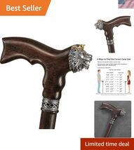 Fashionable Handmade Lion Cane - 36'' Ergonomic Walking Stick for Men &amp; ... - $160.90