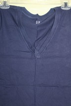 Gap V Neck Cotton T Shirt Size Women&#39;s Petite Small Navy Blue - £15.81 GBP