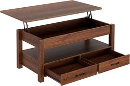 Rolanstar Coffee Table, Lift Top Coffee Table With Drawers And Hidden, Espresso. - £133.20 GBP