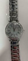 NEW Jeanneret 1433-SIL Womens Gloria Swarovski Crystal Bezel Silver Watch - £17.18 GBP