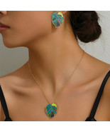 Obega Gold Plated Leaf Necklace and Earing Set - $68.31 CAD