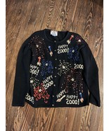 Vintage Tiara International Sweater New Year 2000 Beaded Cardigan Womens... - $26.41 CAD