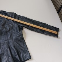 Preston & York Women's Black Genuine Lamb Skin Leather Buttons Jacket Size Large image 7