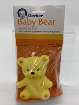 VTG NOS 1983 Gerber Baby Bear Squeeze Toy with Squeaker Soft Vinyl Yellow - £5.00 GBP