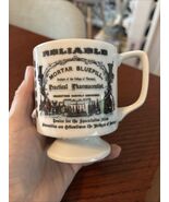 MORTAR BLUEPILL PRACTICAL PHARMACEUTIST VINTAGE PEDESTAL SMALL MUG CUP P... - $14.00