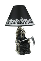 Shadow of Judgement Grim Reaper on Throne Table Lamp and Fabric Flame Shade - £74.21 GBP