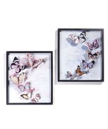 Butterfly Framed Wall Plaques Set 2 Raised Metal Butterflies 3D Effect P... - £77.86 GBP