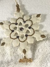 VTG Lenox 2003 NIB Snowflake Ornament China Crystal Jewels 24 K Gold Trim Ltd Ed - £19.79 GBP