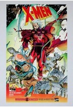 VF/NM 1991 Jim Lee X-Men poster: Wolverine,Rogue,Gambit,Magneto,Psylocke,Marvel - $19.85