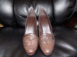 Nine West Sammie 3Y Brown Croco Size 9M Women&#39;s EUC - £30.16 GBP