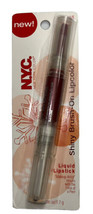 NYC Shiny Brush-On Lipcolor liquid lipstick #223A35 Red & Rosy Rudolph (Sealed) - $9.89