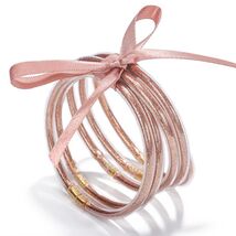 HIIXHC Rose Gold Glitter Filled Jelly Silicone Bangle Bracelets 6.5 Inch - $190.10 MXN