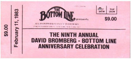 David Bromberg Ticket Stumpf Februar 11 1983 Unten Line New York Ny - $49.06