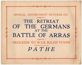 The Retreat Of The Germans At The Battle Of ARRAS-EPISODE 4 (1917) Title Card - £117.27 GBP