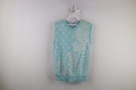 Vtg 70s Streetwear Womens Small Distressed Abstract Flower Knit Sweater ... - £30.59 GBP