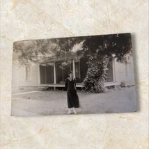RPPC Lovely Lady Standing Under a Huge Tree Front Yard Postcard AZO 2 Up... - £11.91 GBP
