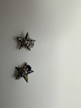 Pair Of Vintage Order Of The Eastern Star 25 Year Sterling Silver Pin 1.... - $386.78 MXN