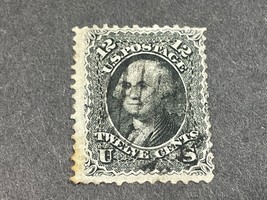 1861-62 US Postage Stamp #69 Black 12c Used Never Hinged - £45.89 GBP