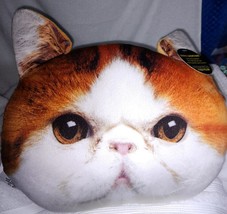 Cat Exotic Shorthair Cat Face Plush Pillow 13&quot; New - £10.85 GBP