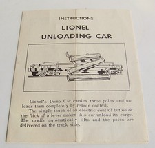 Lionel postwar 3364-10 unloading car instruction sheet Original 4/65 - £7.95 GBP