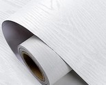 White Wood Wallpaper Thicker Wood Contact Paper Wood White White, 17.7&quot; ... - £29.80 GBP