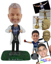 Personalized Bobblehead Superhero Doctor With Face Mask And Long Coat With Steth - £71.26 GBP