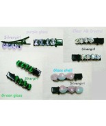 Black Alliggator Hair Clip With Czech Glass or Crystals - $9.49 CAD