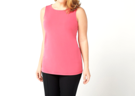 Susan Graver Modern Essentials Liquid Knit Tank Top- Paradise Pink, Medium - £17.11 GBP