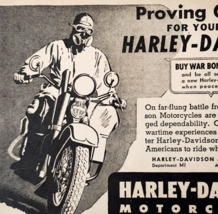 1943 Harley Davidson Motorcycle War Bikes Advertisement WW2 Battle Front... - $29.99