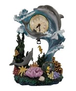 Dolphins Coral Reefs Pendulum Clock Nautical  Desk Shelf Clock - Works! - £25.82 GBP