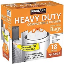 Kirkland Signature Compactor Kitchen Trash Bag with Gripping Drawstring Secure F - £70.12 GBP