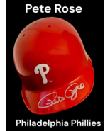 PETE ROSE AUTOGRAPHED SIGNED PHILADELPHIA PHILLIES MINI BASEBALL HELMET ... - $128.69