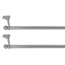 Set of 2 Chrome Adjustable Tension Rods FixVit 12&quot; to 20&quot; - Diam 0.5&quot; - £22.46 GBP+