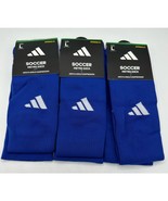 3x adidas soccer metro sock blue size Large new with tags lot of 3 - $23.76