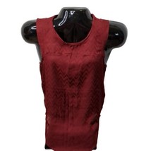 Merona Dark Red Sleeveless Tank Top Blouse Shirt Women Size M Light Weight Rayon - £6.48 GBP