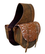 Challenger Distressed Brown Genuine Leather Cowhide Saddle Bags 102QSA12 - $2,522.01 MXN