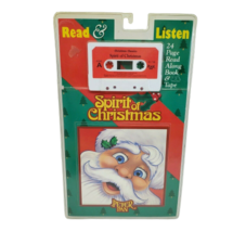 NEW VINTAGE 1995 READ + LISTEN SPIRIT OF CHRISTMAS SANTA CLAUS BOOK + TA... - $19.00