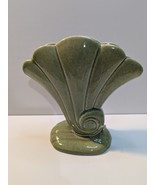 Vintage Red Wing Pottery Art Deco Turquoise Fan Shell #892 - $25.40 CAD