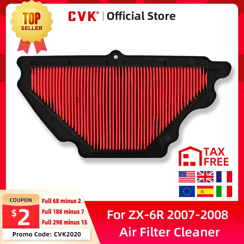 CVK  NEW High Quality Intake Air Filter Cleaner Element   ZX-6R ZX636 2007 2008  - £475.68 GBP