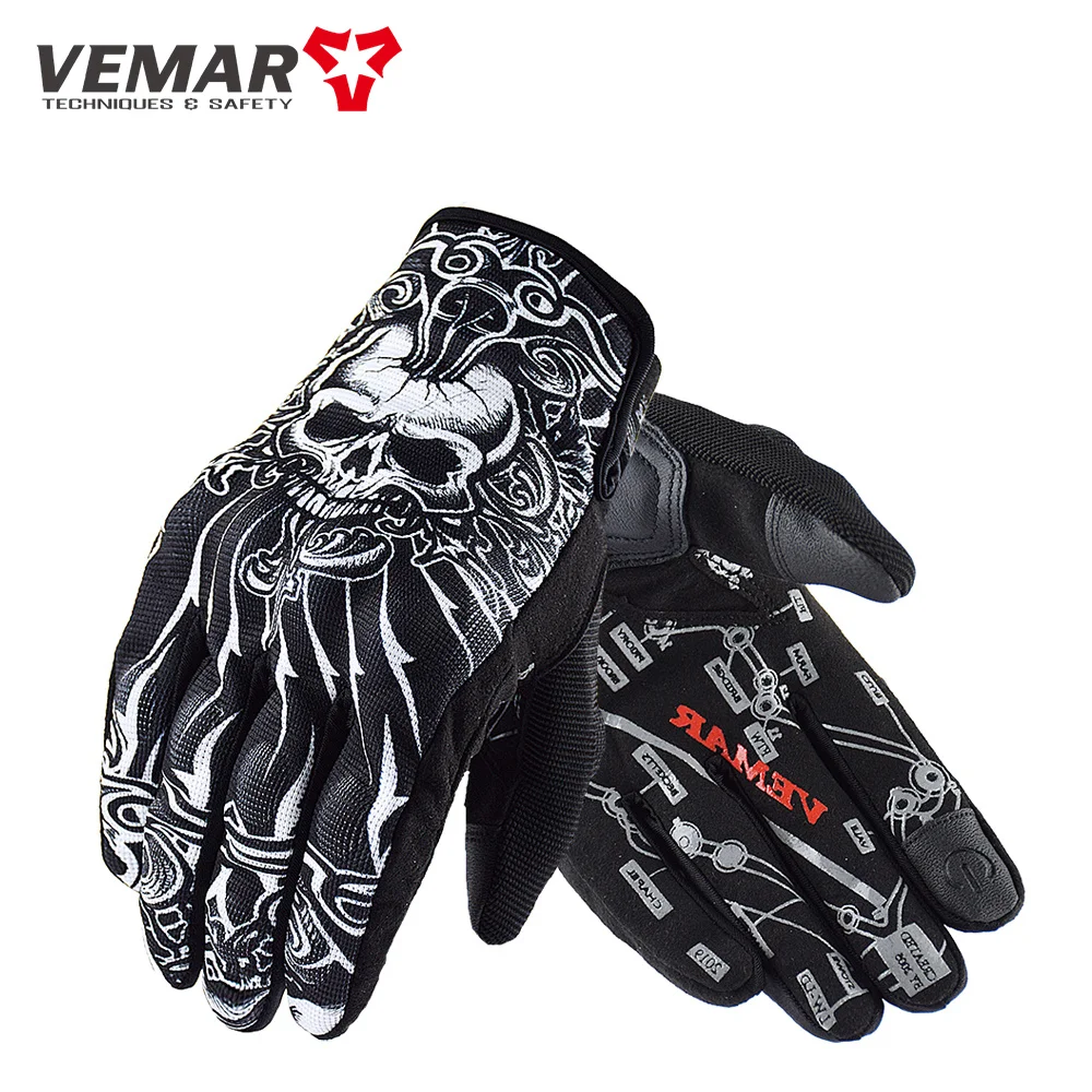 Summer Motorcycle Gloves Skull Mesh Touch Screen Moto Electric Bicycle G... - $18.00+