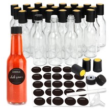 Gmisun Mini Hot Sauce Bottles 5 Oz, 24 Pack Glass Woozy Bottles With Shrink Caps - £36.37 GBP