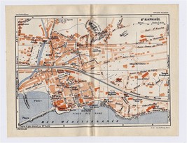 1926 Original Vintage City Map SAINT-RAPHAEL PROVENCE-ALPES-COTE D&#39;azur France - $25.01