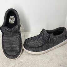 Hey Dude Youth SIZE 2Y Wally Sport Knit Black &amp; White Tweed Slip On Snea... - $16.82