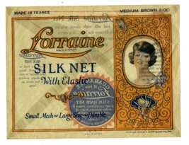 ORIGINAL Vintage 1924 Lorraine Silk Hair Net Packaging Sleeve - £23.34 GBP