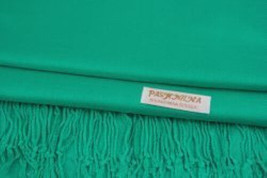 Green Pashmina Womens Solid 78x28 Silky Shawl Wrap Wool Feel Blend Scarf - £14.09 GBP