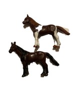 Lot Of 2 Horse Figures, Brown &amp; White Cake Toppers Animal Farm Preschool... - £6.79 GBP