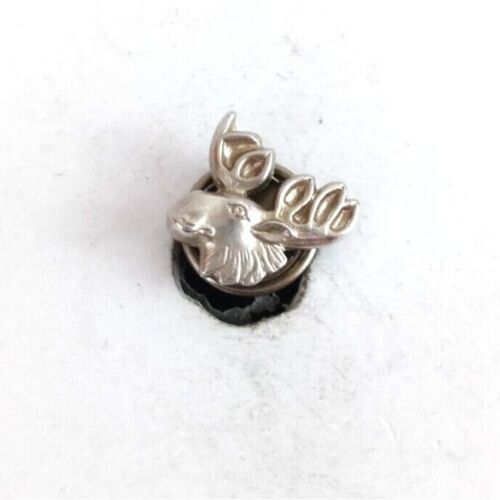 Primary image for Vintage Silver Canadian Moose Head Lapel Hat Pin