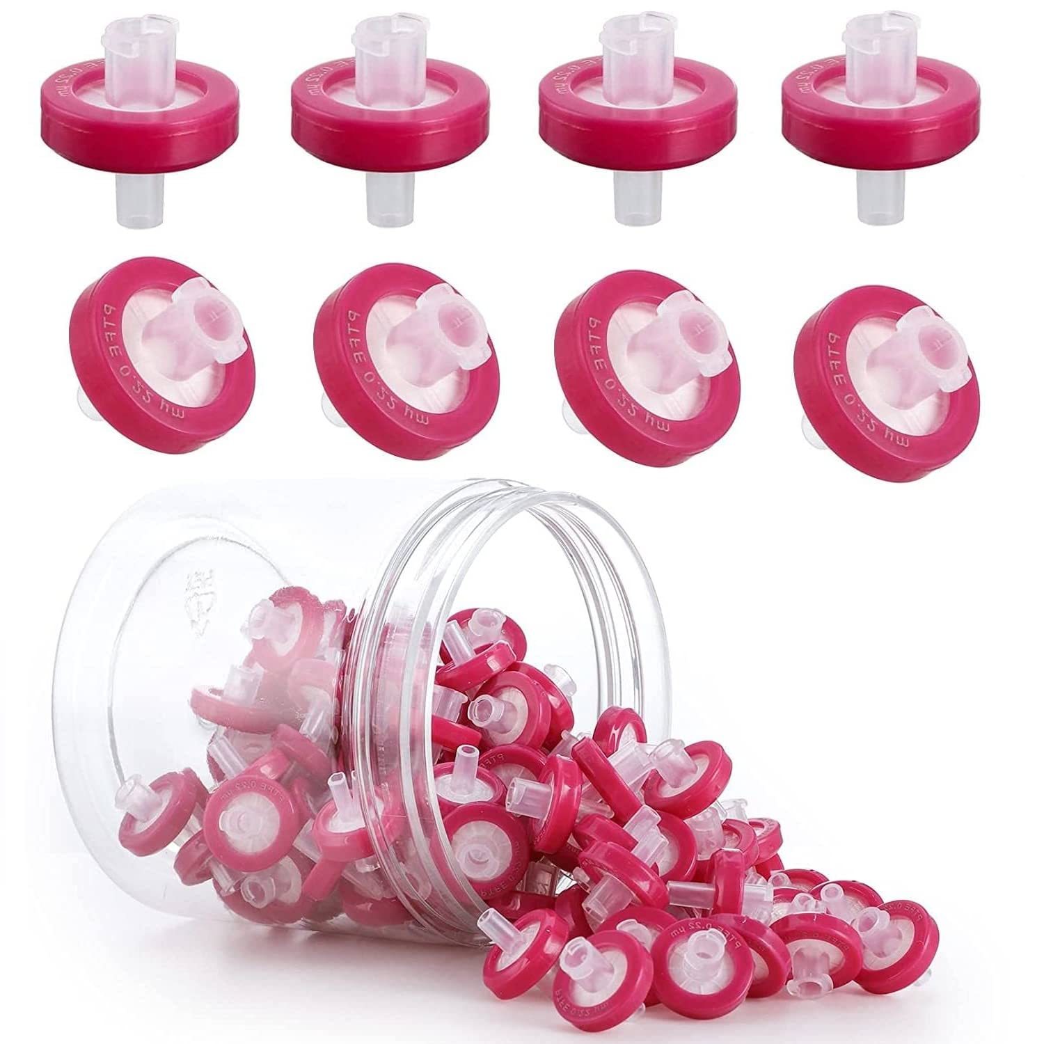 100 Pack Syringe Filter Ptfe Hydrophobic 0.22Um Membrane 13Mm, Injection... - $36.99