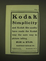 1902 Eastman Kodak Ad - Kodak Simplicity and Kodak film quality - £14.53 GBP